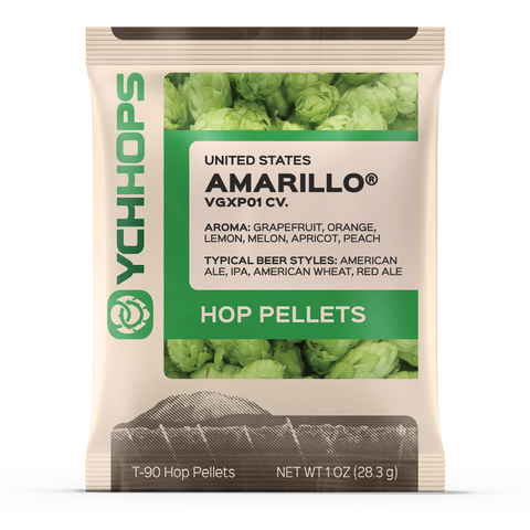 Amarillo® Pellet Hops (AMARILLO® is a trademark owned by Virgil Gamache Farms, Inc.)